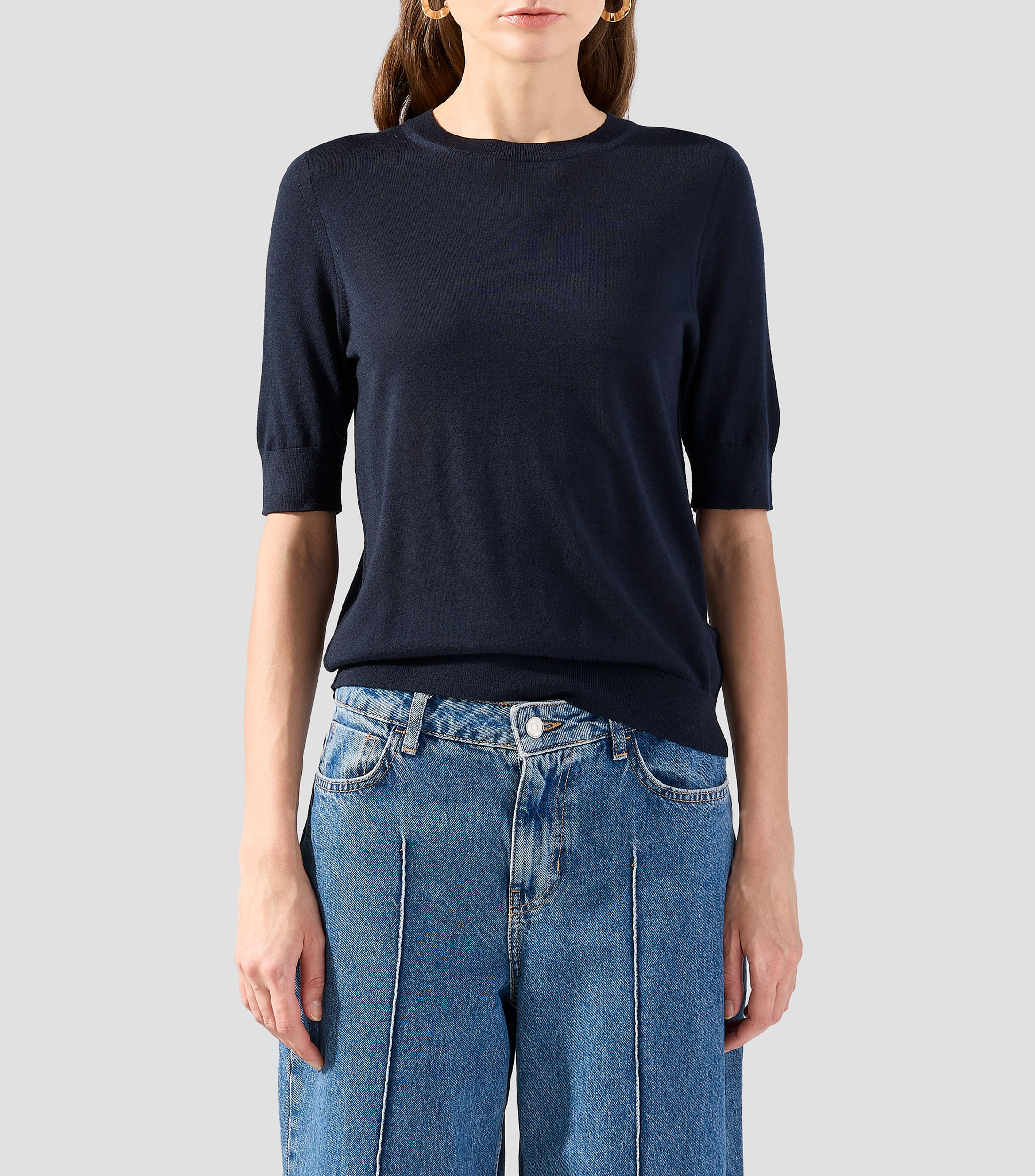 Playera cuello redondo manga larga Mujer